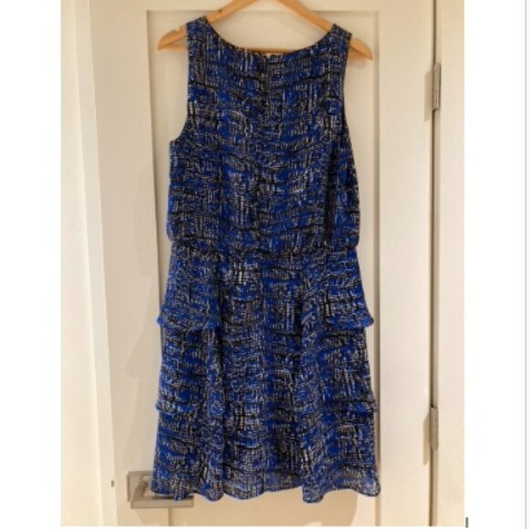 Banana Republic Blue Cocktail Dress with Ruffles - Picture 2 of 8